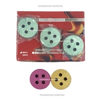 Charbons à chicha YKS 50 mm sans fumée, en bois de fruit, rondes, avec une durée de combustion de 50 à 90 minutes, briquettes de charbon colorées porte-bonheur