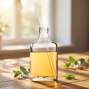 Bouteille ovale vide en verre de 200 ml, 375 ml, 500 ml pour vodka, <span class=keywords><strong>tequila</strong></span> et brandy, style nordique, avec bouchon à vis, emballée en carton, pour vin de glace blanc - Product Image 1