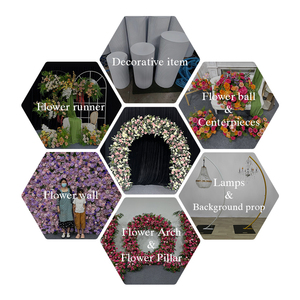 Arco Floral Romántico de Seda Rosa y Morado, Marco de Flores Artificiales para Jardín, Boda, Fotografía Nupcial, Día de la Madre, Graduación - Product Image 5
