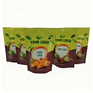 Sacs d'emballage <span class=keywords><strong>Doypack</strong></span> de qualité alimentaire avec fermeture à glissière, en aluminium, en mylar, avec encoche de déchirure, brillants, debout, en gros - Product Image 1