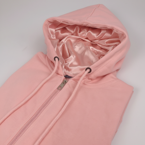 NALU เสื้อฮู้ดผ้าซาตินสำหรับผู้ชาย,เสื้อมีฮู้ดผ้าซาตินบุด้านในบล็อกสีงานเย็บปะผ้าคอตตอนแบบกำหนดเอง - Product Image 1