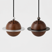 Diffuseur de parfum de luxe en bois massif de noyer gaufré, design Saturne, en alliage d'aluminium, pour voiture de luxe et cadeau pour la maison