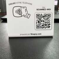 Support de code QR dynamique NFC pour avis Google sur les restaurants, en PVC acrylique, 13,56 MHz, autocollant de menu NFC pour table, affichage social NFC Google