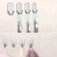 Crochets de serviette de bain auto-adhésifs en acier inoxydable 304 Rail de clé de manteau suspendu amovible pour vêtements de cuisine-Accessoire en métal