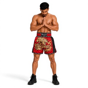 Pantalones Cortos de Muay Thai 100% Poliéster 170 GSM Satén Sublimado Ligeros Transpirables de Secado Rápido Antiencogimiento Unisex - Product Image 1