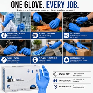 Guantes de Nitrilo, Equipo de Protección Personal, Guantes de Trabajo, Sin Polvo, Desechables - Product Image 2