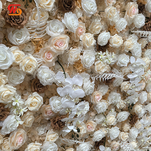 SMOOTH Custom Design Fabric Backing Champagne Rose <b>Flower</b> <b>Wall</b> For Birthday Party Events - Product Image 2