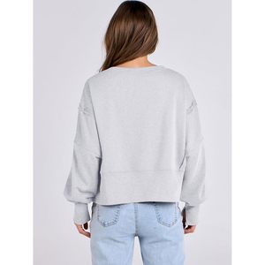 FOXA Women's Cropped Sweatshirt Oversized Crewneck Long Sleeve Lace Detail Drop Shoulder Loose Pullover Spring <b>Winter</b> <b>Top</b> - Product Image 3