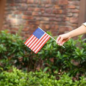 Drapeaux à main pliables portables en polyester 100 % imperméable, imprimés double face, avec mât en bois, pour supporters de football mondial 2026 - Product Image 6