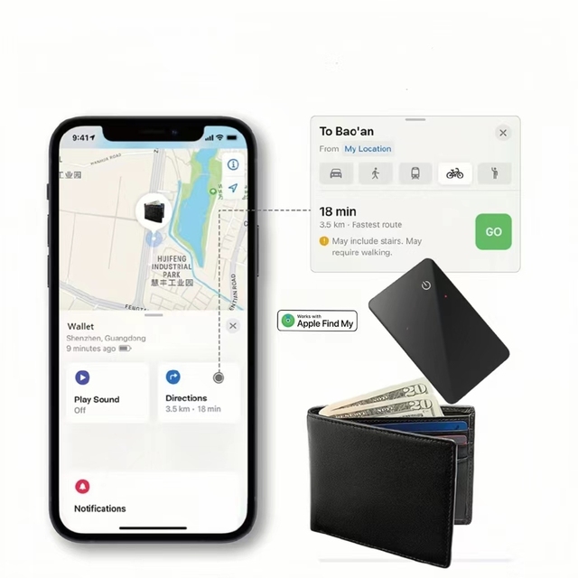 Ultra Thin Card Wallet Wireless Charge Anti Lost Device Position Tracker Mini Smart Finder Gps Tracking Locator Find My Mfi Tag