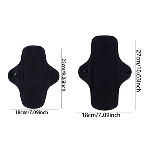 Ensemble de 3 serviettes hygiéniques lavables en coton respirant, confort supérieur, <span class=keywords><strong>protection</strong></span>, choix plus sain pour les femmes, école, université - Product Image 2