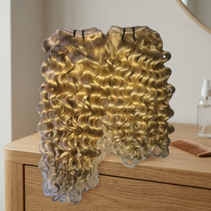 Extensiones de Cabello Indio 100% Virgen con Cutícula Alineada, Cabello Rubio Rizado Profundo, Calidad Premium, Precio al por Mayor - Product Image 3