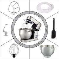 Nouveau batteur mélangeur de pâte robuste et puissant de 2000 W avec bol en acier inoxydable 3-en-1, batteur sur socle de 10 L avec crochets pétrisseurs, mélangeur alimentaire électrique