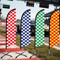 Personnalisable Style D'entreprise Décor Swooper Bannière Publicité Pas De Pôle Plage Événements Racing Thème Marchandise Drapeau À Carreaux