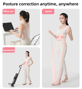 Adjustable Pink Posture Corrector <b>Back</b> <b>Support</b> Brace for Women Hook Loop Closure Breathable Polyester Nylon Waist <b>Support</b> Belt - Product Image 3