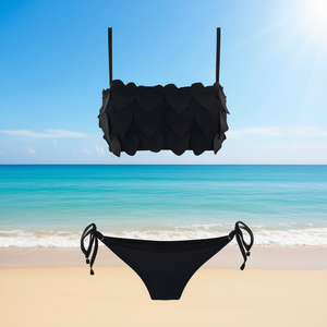 Costume da bagno intero HDJ Plus Size modellante con controllo pancia, tinta unita, vita elasticizzata, scollo quadrato, in Spandex Poliestere - Product Image 5