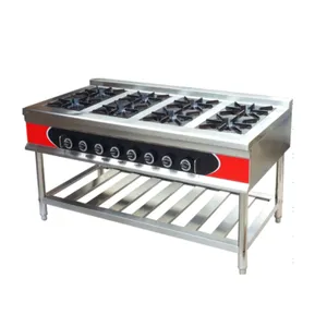 Equipo de cocina de alta resistencia, 8 quemadores, cocina de Gas con horno, en venta