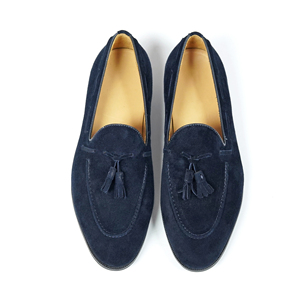 SL32-K35 <strong>Suede</strong> <strong>Tassel</strong> <strong>Loafers</strong> for <strong>Men</strong> Blake Stitch Handmade Soft Slip on Dress Shoes Business Casual Style - Product Image 2