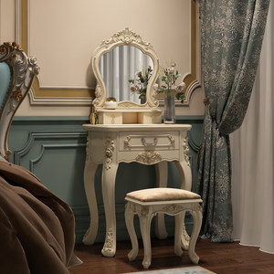 Tocador <span class=keywords><strong>de</strong></span> Estilo Europeo <span class=keywords><strong>con</strong></span> Panel <span class=keywords><strong>de</strong></span> Madera Iluminado <span class=keywords><strong>con</strong></span> LED, Tocador <span class=keywords><strong>de</strong></span> Maquillaje Retro <span class=keywords><strong>de</strong></span> Lujo Blanco <span class=keywords><strong>con</strong></span> <span class=keywords><strong>Espejo</strong></span> - Product Image 5