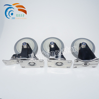 Roues pivotantes en polyuréthane à roulement fileté en acier inoxydable Roulettes industrielles à trou de vis pour chariot Chariot