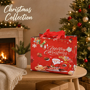 Sacs cadeaux de Noël en gros, réutilisables, motif léopard, en tissu non tissé, avec poignées, extra grands, pour la vente au détail et les cadeaux festifs - Product Image 3