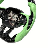 Volant en cuir vert LED de conception nouvelle, en fibre de carbone forgée, pour Dodge Charger Challenger SRT 2019-2023