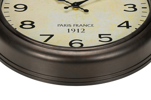 Orologio da Parete Rotondo di Tendenza in Marrone Anticato con un Tocco <span class=keywords><strong>Vintage</strong></span> per un Elegante Stile Transizionale nella Decorazione della Tua Casa - Product Image 3