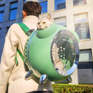 Mochila portátil de plástico de moda para mascotas en el diseño de la cápsula espacial Mochila de gato saliente transpirable para perros - Product Image 2