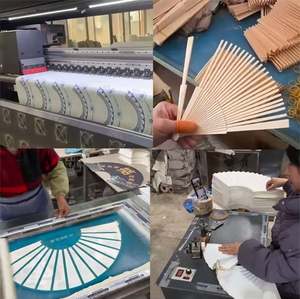 Logo privé personnalisé pleine couleur impression UV Clack Fan 23 pouces ventilateurs à main de grande taille en plastique Promotions publicitaires ventilateurs à main - Product Image 5