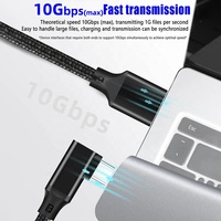 OEM kabel Charger USB 10Gbps, kabel pengisian daya Cepat USB 3.2 Gen 2 tipe A ke Tipe C 3A 60W USB3.2 Gen2 USB A ke C