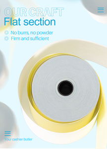 Tiền mặt đăng ký giấy nhà sản xuất duy nhất 2 <span class=keywords><strong>ply</strong></span> 3ply carbonless giấy cuộn 76x70 57x50 kích thước tùy chỉnh NCR CuộN - Product Image 6