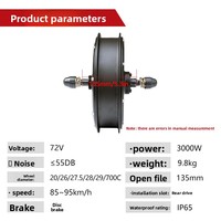 Kit de conversion de moteur de moyeu sans balais haute puissance 48V 72V 1500W 2000W 3000W pour vélos électriques de 20 pouces