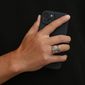 Nordic Viking Thor's Hammer Titanium Steel <b>Ring</b> Men's Black Letter Design Fashion Jewelry Gift - Product Image 4