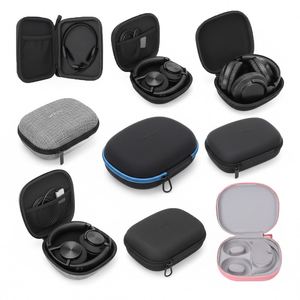 Étui pour écouteurs Bose personnalisé, étanche, noir, avec fermeture éclair ronde, coque rigide en EVA pour écouteurs - Product Image 1