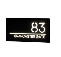 Letrero Luminoso LED para Número de Casa, Placa de Dirección Impermeable con Energía Solar/Batería y Texto Personalizado para Entrada de Villa o Apartamento