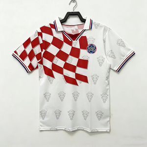 Maillot de <span class=keywords><strong>football</strong></span> <span class=keywords><strong>Croatie</strong></span> 1998 domicile/extérieur, impression par transfert thermique, unisexe, manches courtes, été, respirant, logo et numéro personnalisés, fabrication usine - Product Image 1