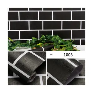 Black red white color brick wallpaper Peel off 3d brick wall paper sticker retro brick wall paper wall covering