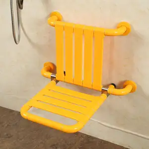 बुजुर्गों के लिए बाथरूम में फोल्डिंग दीवार पर लगी शॉवर कुर्सी