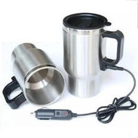 Mug chauffant électrique pour voiture 12V 24V, 500 ml, en acier inoxydable, contrôle intelligent de la température, tasse chauffante électrique portable pour les voyages