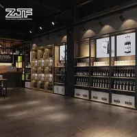 Étagères décoratives de supermarché, à bouteilles de vin, présentoir sur pied, Design d'intérieur, magasin de liqueur