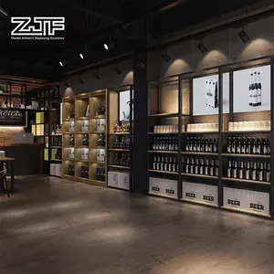 超市酒瓶架落地式展示酒类商店室内设计