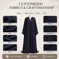 Et en occasion porter une robe musulmane Burka élégante ornée de perles de pierre Abaya formelle pour femmes Service OEM Abaya noire Dubai Abaya