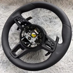 Volante de Cuero Beige para <span class=keywords><strong>Porsche</strong></span> Panamera Cayenne Macan 718 Boxster <span class=keywords><strong>Cayman</strong></span> 996 911 981 958 991 - Product Image 2