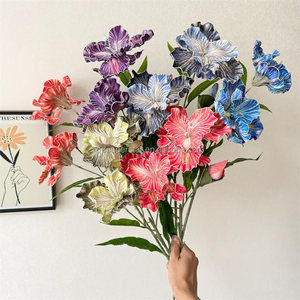 E-682 - Ramilletes de <span class=keywords><strong>Iris</strong></span> Artificiales EVA Hechos a Mano al por Mayor, 3 Cabezas, Flores Decorativas para Navidad y Graduación - Product Image 2