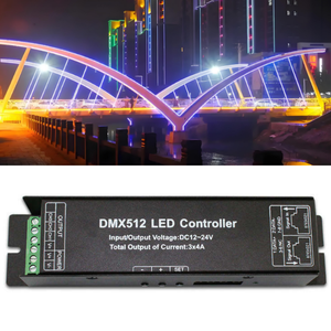 Nhà máy trực tiếp hiển thị kỹ thuật số 4-kênh rgbw12v 24V 4A DMX512 điều khiển từ xa kim loại điều khiển cho RGBW LED Strip - Product Image 6