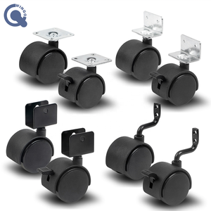 <span class=keywords><strong>Roulette</strong></span> de <span class=keywords><strong>meuble</strong></span> anti-usure en plastique PA noir 30 40 mm avec frein à plaque - Product Image 6