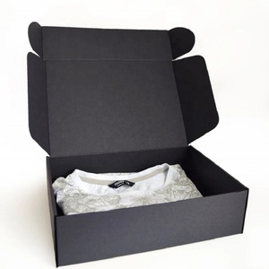 Boîtes d'expédition en carton ondulé kraft, impression couleur noire sur mesure, meilleur prix - Product Image 5