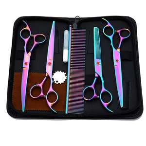 IC-70B çok renkli Pet makas kesme Pet makas köpekler Pet bakım makas seti - Product Image 1