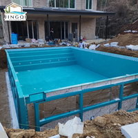 Piscine Modulaire Enterrée de Grande Taille en Fibre de Verre pour Terrasse Extérieure, Modèle Premium Élégant, Idéale pour Résidence et Jardin