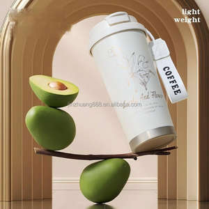 Bouteille d'<span class=keywords><strong>eau</strong></span> en acier inoxydable 316 avec paille, gobelet isotherme à double boisson Lily of the Valley pour le bureau, les voyages d'affaires, cadeau - Product Image 3